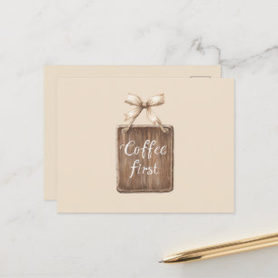 Koffie Eerst Bord Boog Briefkaart