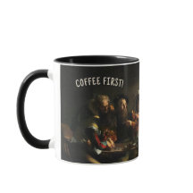 Koffie eerst! Caravaggio mok - aangepaste naam
