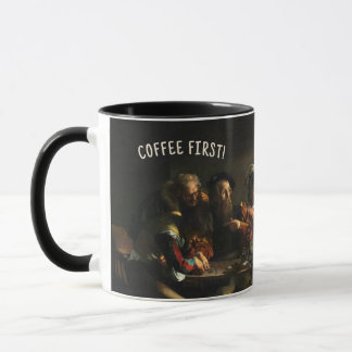 Koffie eerst! Caravaggio mok - aangepaste naam