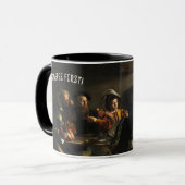 Koffie eerst! Caravaggio mok - aangepaste naam (Voorkant links)