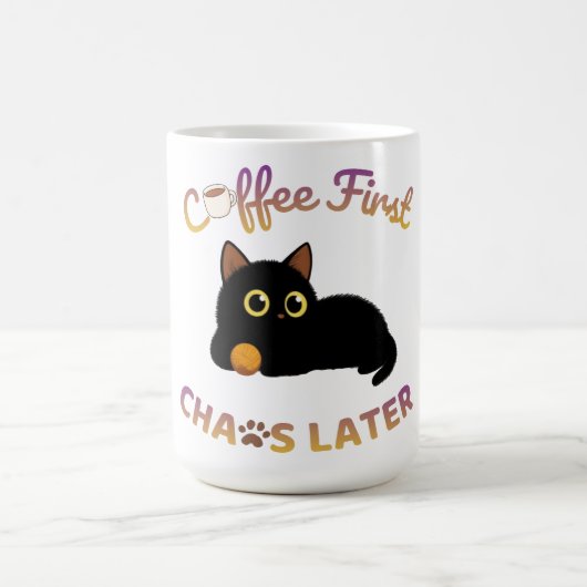Koffie eerst, chaos later Latte mok (Center)