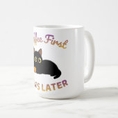 Koffie eerst, chaos later Latte mok (Voorkant rechts)