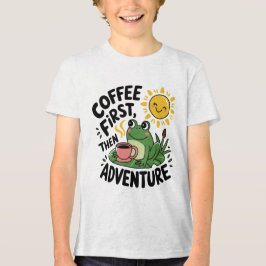 Koffie eerst dan avontuur - Schattigee eigenzinnig Tri-Blend Shirt