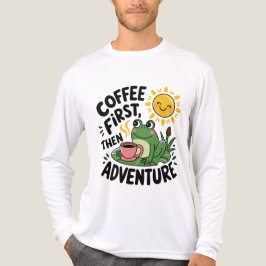 Koffie eerst dan avontuur - Schattigee eigenzinnig Tri-Blend Shirt