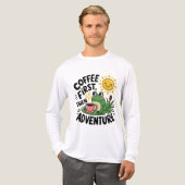Koffie eerst dan avontuur - Schattigee eigenzinnig Tri-Blend Shirt (Voorkant)