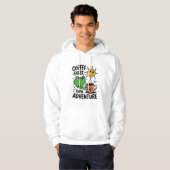 Koffie eerst dan avontuur - Schattigee kikkermorge Hoodie (Voorkant volledig)