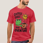 Koffie eerst dan avontuur - Schattigee kikkermorge T-shirt (Voorkant)