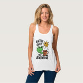 Koffie eerst dan avontuur - Schattigee kikkermorge Tanktop (Volledige Voorkant)