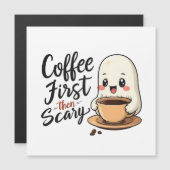 Koffie eerst dan griezelige enge schattige Hallowe (Voorkant / Achterkant)