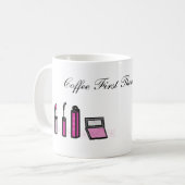 Koffie eerst dan lippenstift koffiemok (Voorkant links)