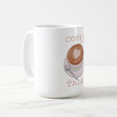 Koffie eerst, dan praten – Grappige ochtendkoffiek Koffiemok (Voorkant links)