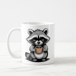 Koffie eerst, dan praten Grappige wasbeermug Koffiemok