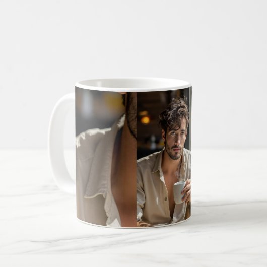 Koffie eerst, dan woorden mok 2026 (Voorkant links)