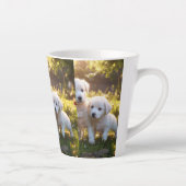 "Koffie eerst, drukte altijd - Motivatie Mok" Latte Mok (Rechts)