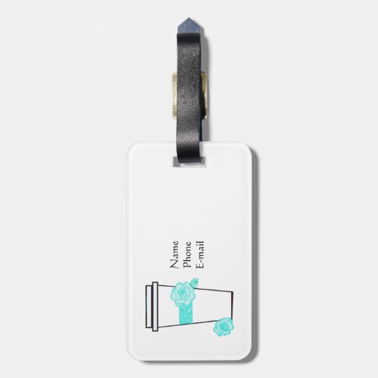 Koffie eerst en dan reizen bagagelabel (Achterkant verticaal)