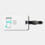 Koffie eerst en dan reizen bagagelabel (Achterkant horizontaal)