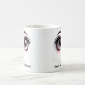 Koffie eerst, Fabulous Eyes Grappig Gezicht Koffiemok (Center)