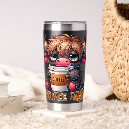 Koffie Eerst  Geïsoleerde Drinkbeker (Woonkamer (Gedraaid)  )