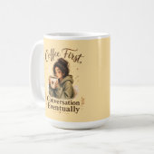 Koffie Eerst Gesprek Eventueel Mok (Voorkant links)