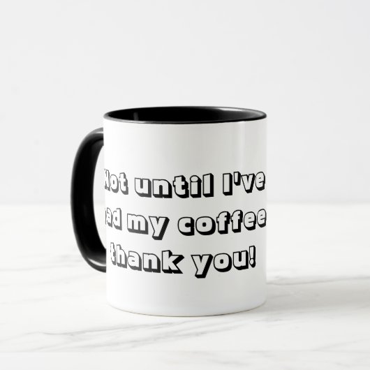 Koffie eerst, gesprek later mok (Voorkant links)