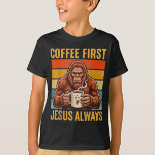 Koffie Eerst Jezus Christelijke Grappige Cadeaus B T-shirt