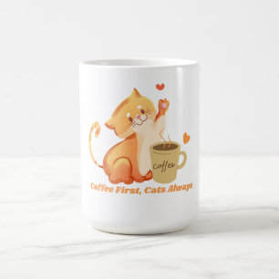 Koffie eerst, katten altijd Schattige kat koffie s Koffiemok