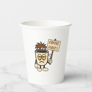 Koffie eerst! papieren bekers