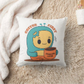 Koffie eerst... problemen later - Schattige Cartoo Kussen (Deken)