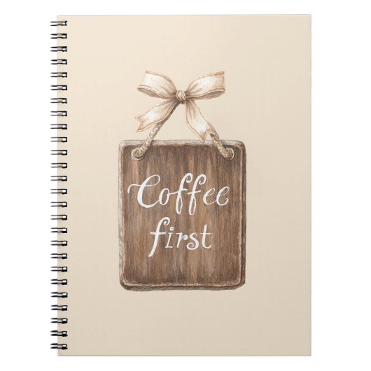 Koffie Eerst Teken Boog Notitieboek (Voorkant)
