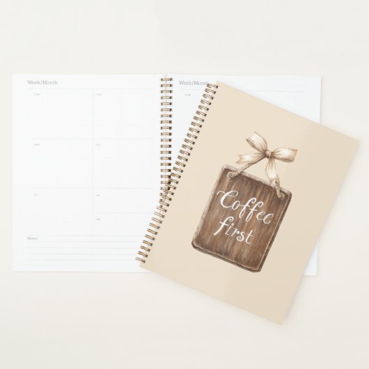 Koffie Eerst Teken Boog Planner (Display)