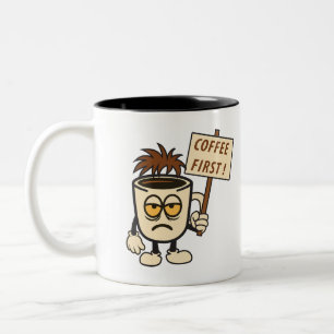 Koffie eerst! tweekleurige koffiemok