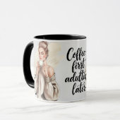 Koffie eerst volwassen later grappige mok (Voorkant links)