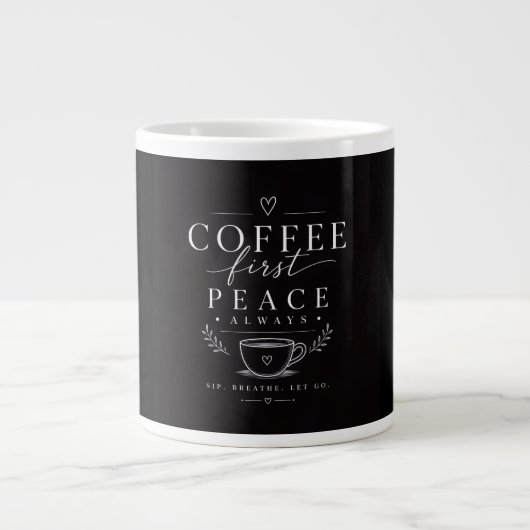 Koffie eerst vrede grote koffiekop (Voorkant)