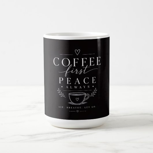 Koffie eerst vrede koffiemok (Center)