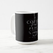 Koffie eerst vrede koffiemok (Voorkant links)