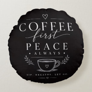 Koffie eerst vrede rond kussen