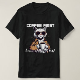 ☕ "Koffie eerst, want volwassen zijn is moeilijk"  T-shirt