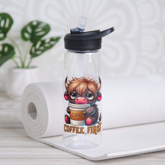 Koffie Eerst Waterfles (Yoga (Gedraaid) )