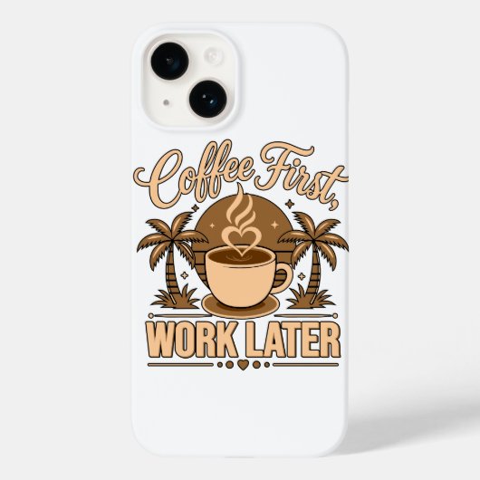 Koffie Eerst, Werk Later – Powered by Caffeïne Case-Mate iPhone Case (Achterkant)