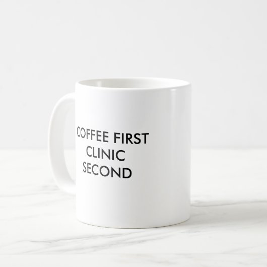KOFFIE EERSTE CLINIC TWEEDE KOFFIEMOK (Voorkant links)