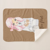 koffie eerste gezellige winter Sherpa Deken (Voorkant (horizontaal))