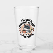 Koffie-eerste houding Fun Cat Design Glas (Voorkant)