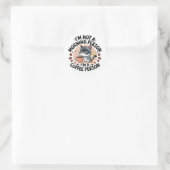 Koffie-eerste houding Fun Cat Design Ronde Sticker (Tas)
