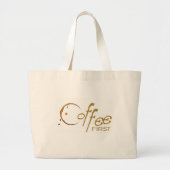 Koffie eerste jumbo canvas tas (Voorkant)