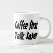 Koffie Eerste koffie citeert zwarte tekst Grote Koffiekop (Rechts)