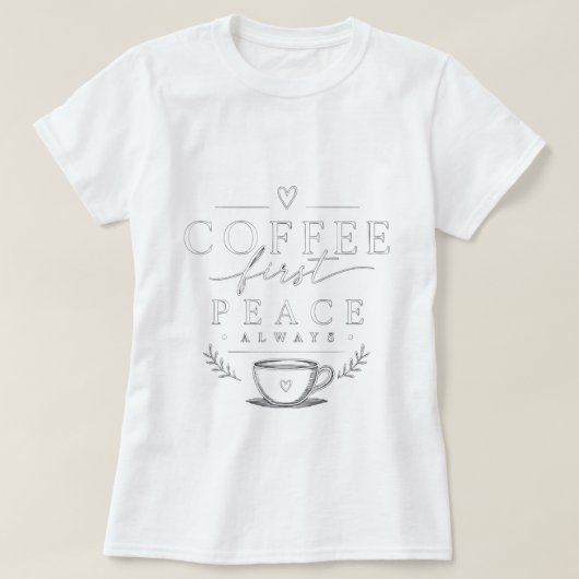 Koffie eerste Liefde T-shirt (Design voorkant)