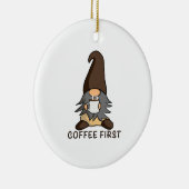 Koffie Eerste Magische Java Gnoom Bruin Tuin Gnoom Keramisch Ornament (Rechts)