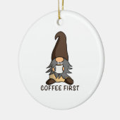 Koffie Eerste Magische Java Gnoom Bruin Tuin Gnoom Keramisch Ornament (Links)