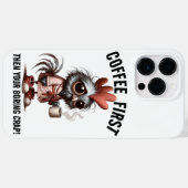 Koffie eerste meme Case-Mate iPhone case (Achterkant (horizontaal))