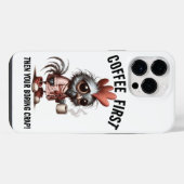 Koffie eerste meme iPhone hoesje (Achterkant horizontaal)